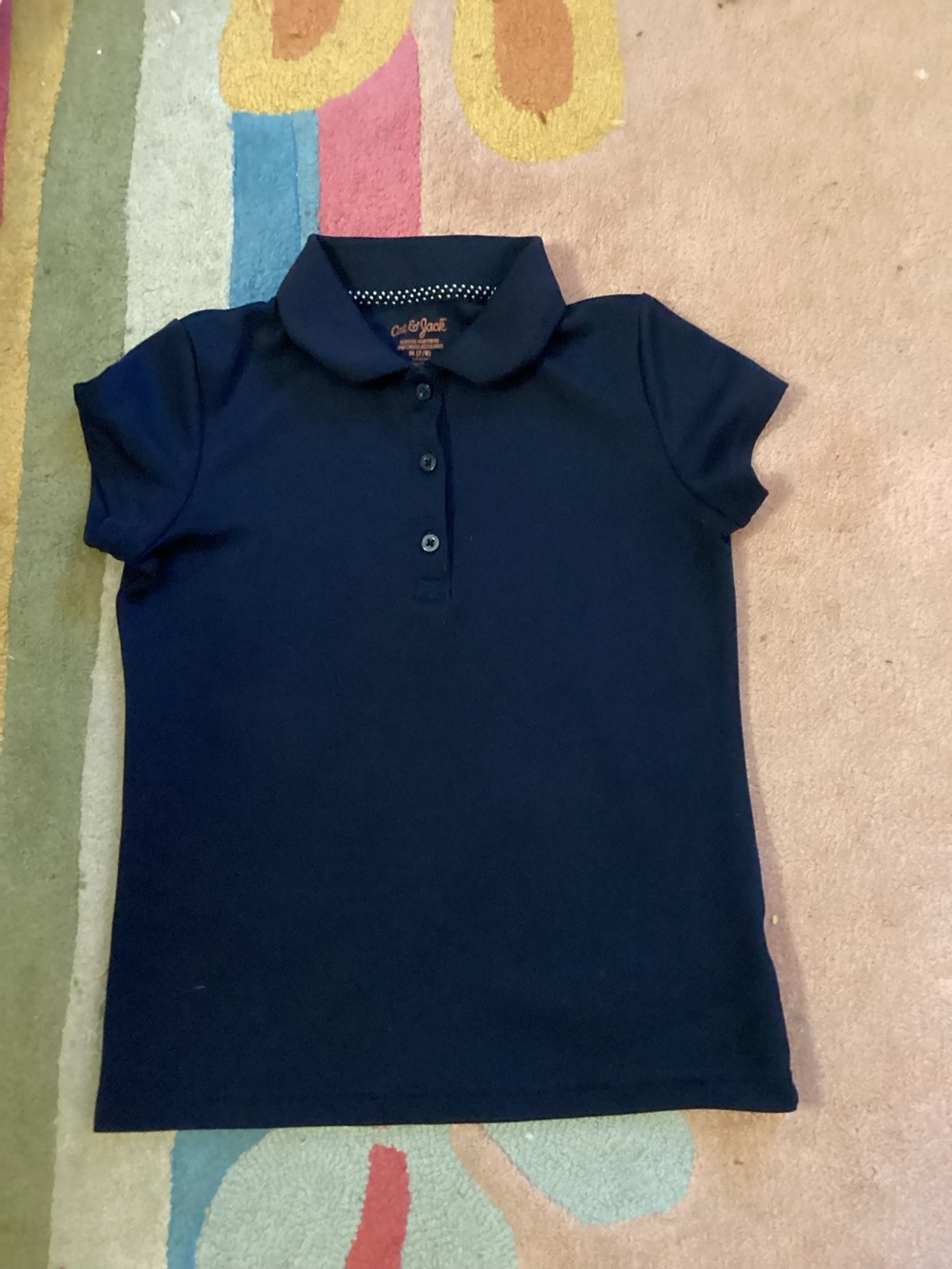 Cat & Jack Girls' Navy Polo Shirt